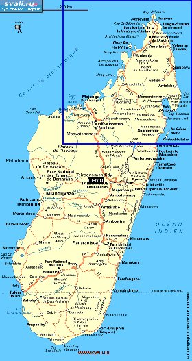 mapa de de estradas Madagascar