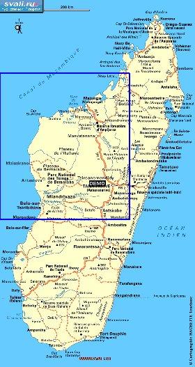 mapa de de estradas Madagascar