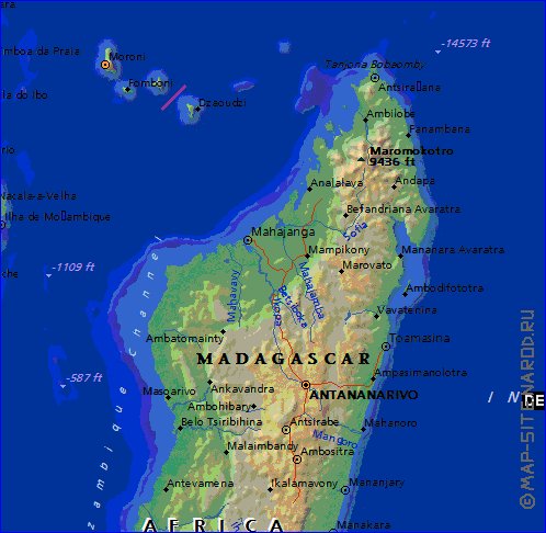 mapa de Madagascar em ingles