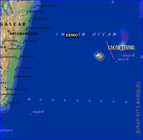 mapa de Madagascar em ingles