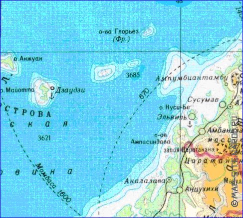 Physique carte de Madagascar