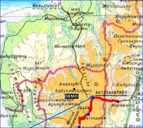 Fisica mapa de Madagascar