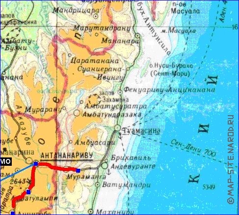 Fisica mapa de Madagascar