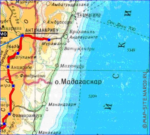 Fisica mapa de Madagascar