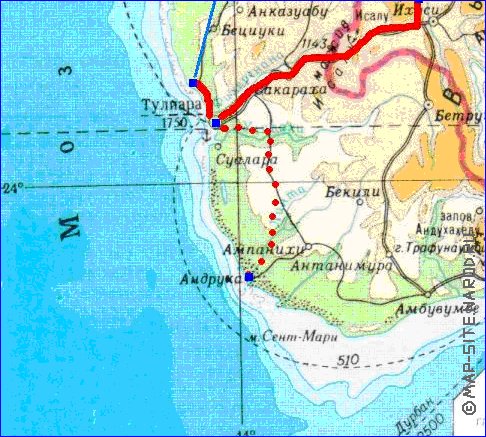 Fisica mapa de Madagascar