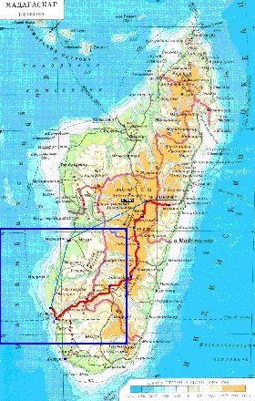 Fisica mapa de Madagascar