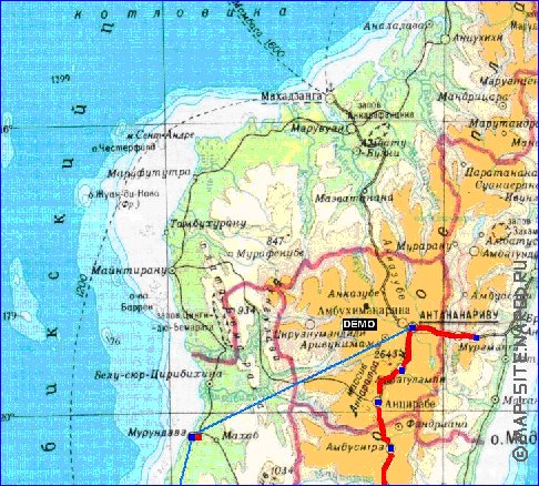 Fisica mapa de Madagascar