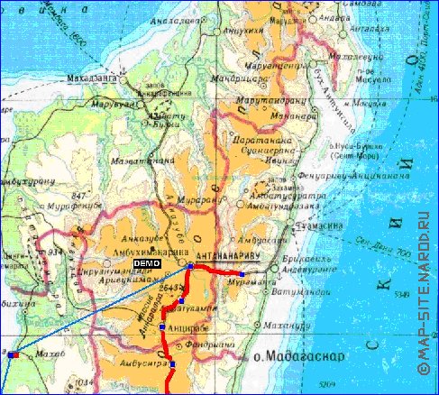 Fisica mapa de Madagascar