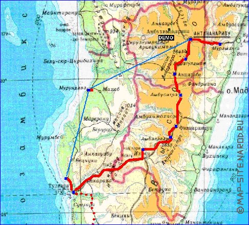 Fisica mapa de Madagascar