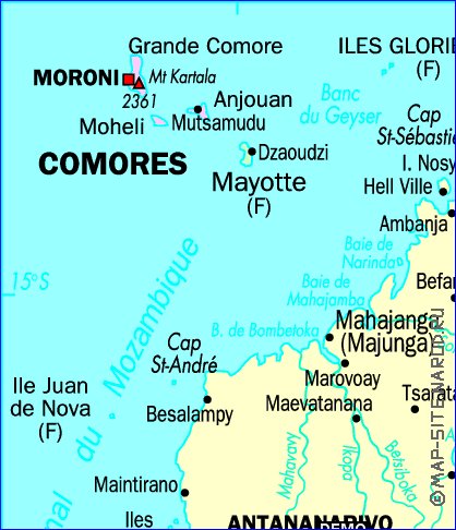 mapa de Madagascar em frances