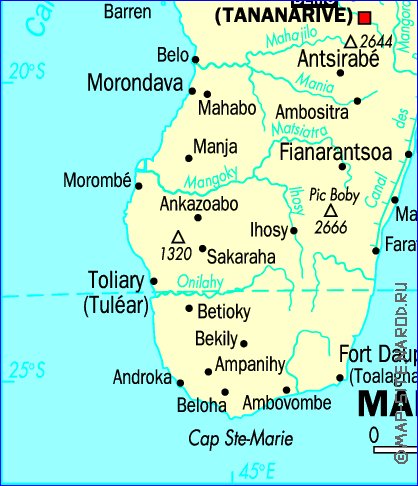 mapa de Madagascar em frances