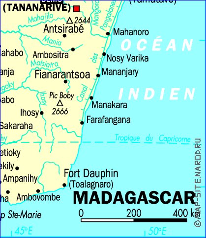 mapa de Madagascar em frances