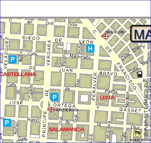 mapa de Madrid em espanhol