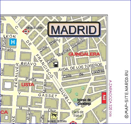 mapa de Madrid em espanhol