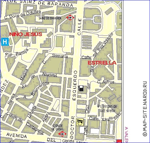 mapa de Madrid em espanhol