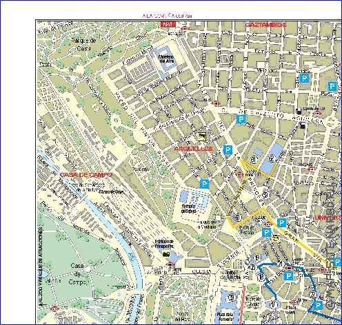 mapa de Madrid em espanhol