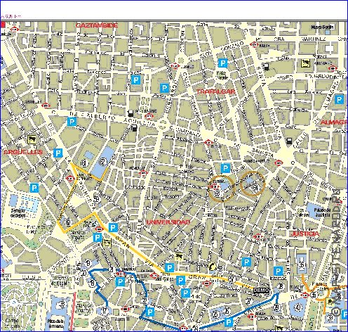 mapa de Madrid em espanhol