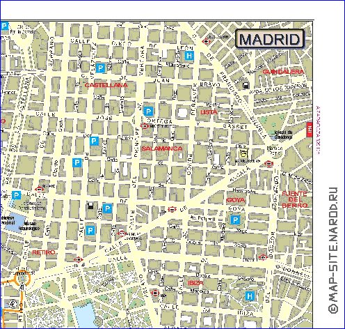 mapa de Madrid em espanhol