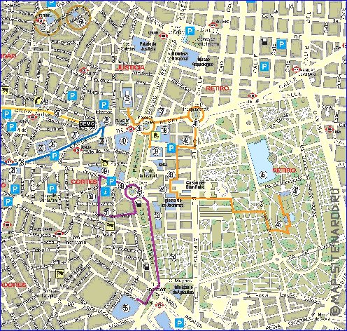 mapa de Madrid em espanhol