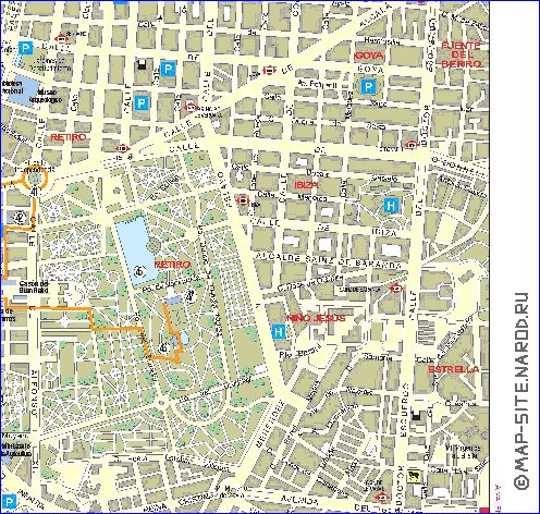 mapa de Madrid em espanhol