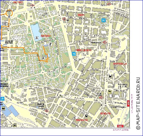 mapa de Madrid em espanhol