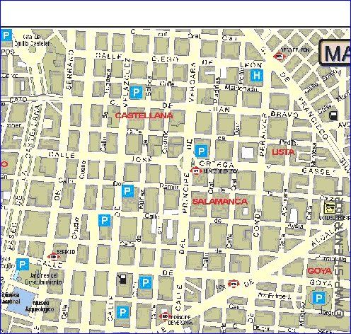 mapa de Madrid em espanhol