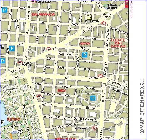 mapa de Madrid em espanhol