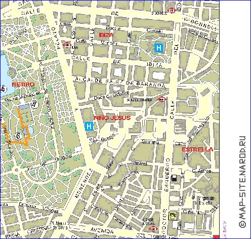 mapa de Madrid em espanhol