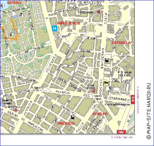 mapa de Madrid em espanhol