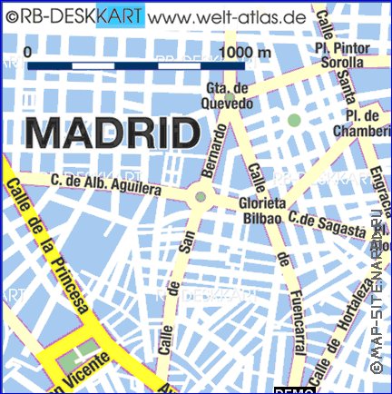mapa de Madrid em alemao