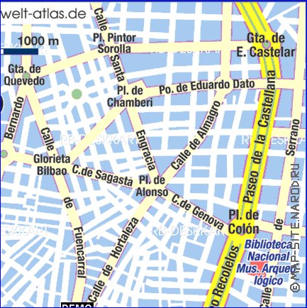 carte de Madrid en allemand