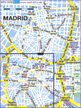 mapa de Madrid em alemao