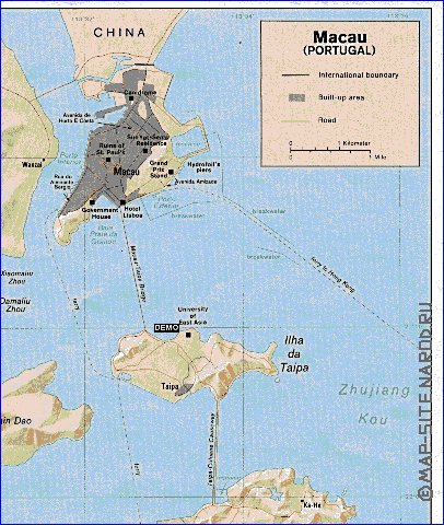 mapa de Macau em ingles