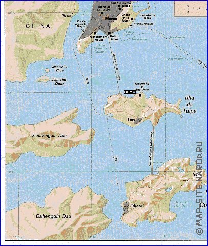 mapa de Macau em ingles