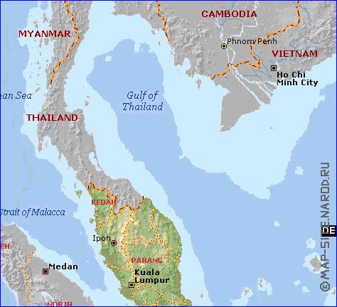 Administrativa mapa de Malasia