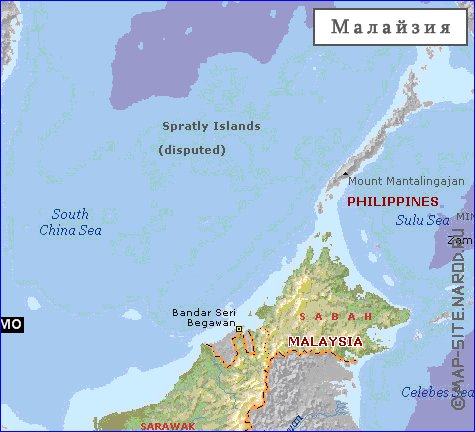 Administrativa mapa de Malasia