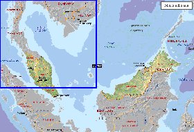 Administrativa mapa de Malasia