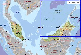 Administrativa mapa de Malasia