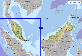 Administratives carte de Malaisie
