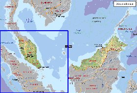 Administrativa mapa de Malasia