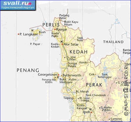 mapa de Malasia em ingles