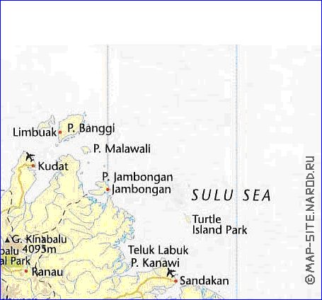 mapa de Malasia em ingles