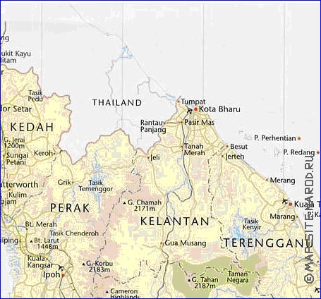 mapa de Malasia em ingles