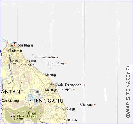 mapa de Malasia em ingles