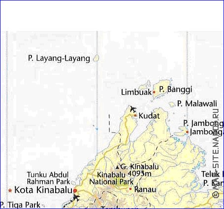 mapa de Malasia em ingles