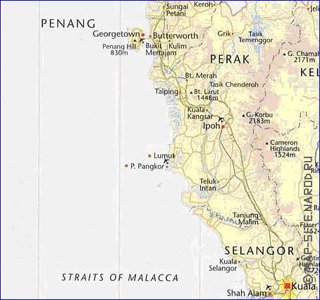 mapa de Malasia em ingles