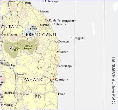 mapa de Malasia em ingles