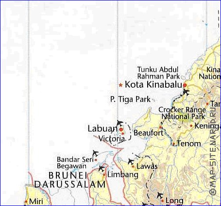 mapa de Malasia em ingles