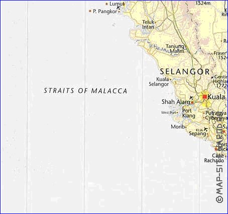 mapa de Malasia em ingles