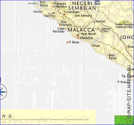 mapa de Malasia em ingles